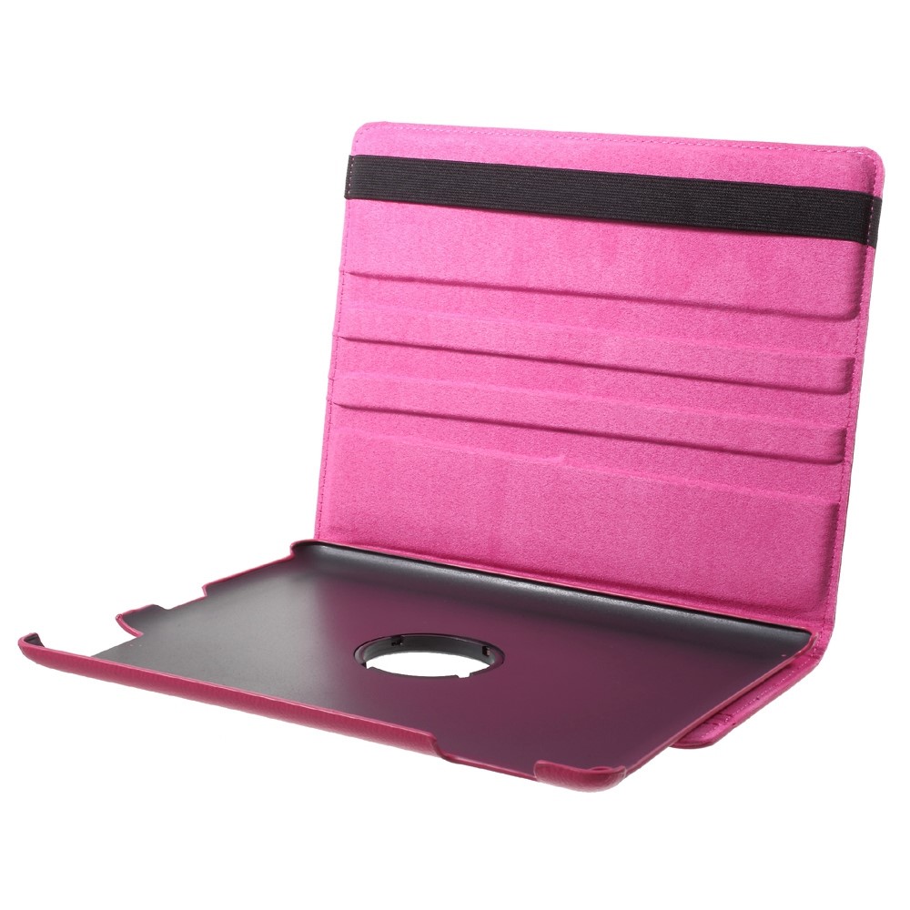 lFor iPad 4/3/2 360 Degree Rotary Stand Flip Leather Tablet Cover with Litchi Grain - Rose-5