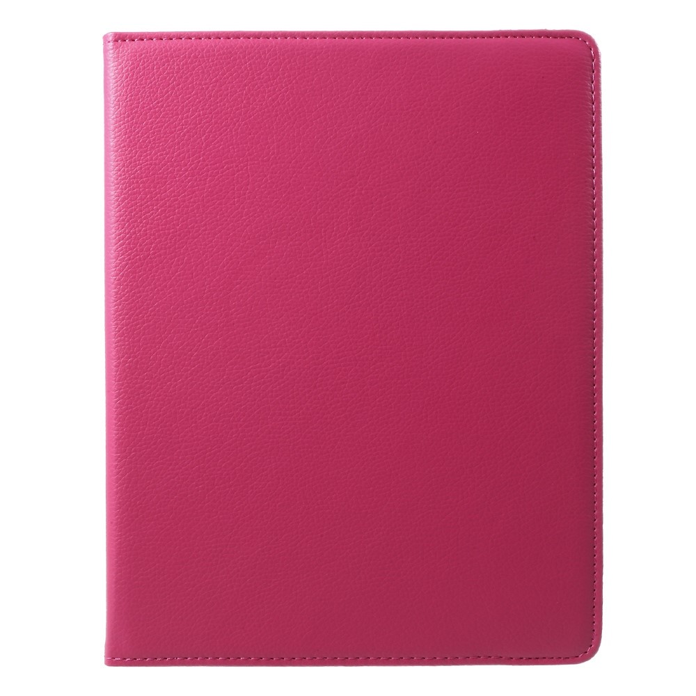 lFor iPad 4/3/2 360 Degree Rotary Stand Flip Leather Tablet Cover with Litchi Grain - Rose-7