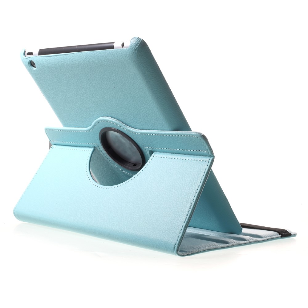 Elastic Band 360 Degree Swivel Stand Leather Protective Shell for iPad 4/3/2 - Baby Blue-4