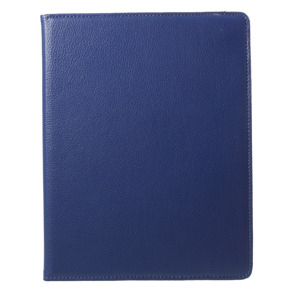 Elastic Band Rotary Stand cuero Flip cubierta con textura lichi para el iPad 4/3/2 - oscuro azul-7