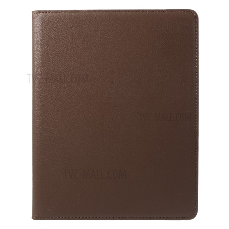 For iPad 4/3/2 Leather 360 Degree Swivel Stand Cover Case with Litchi Grain - Brown-2