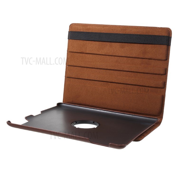 For iPad 4/3/2 Leather 360 Degree Swivel Stand Cover Case with Litchi Grain - Brown-7