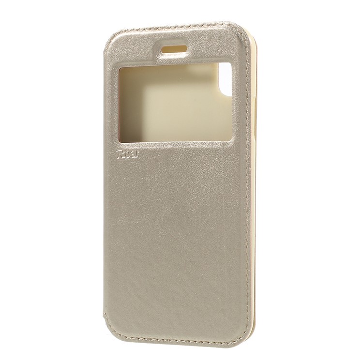 ROAR Noble View Flip Leather Stand Case for iPhone XS / X 5.8 inch - Champagne-1