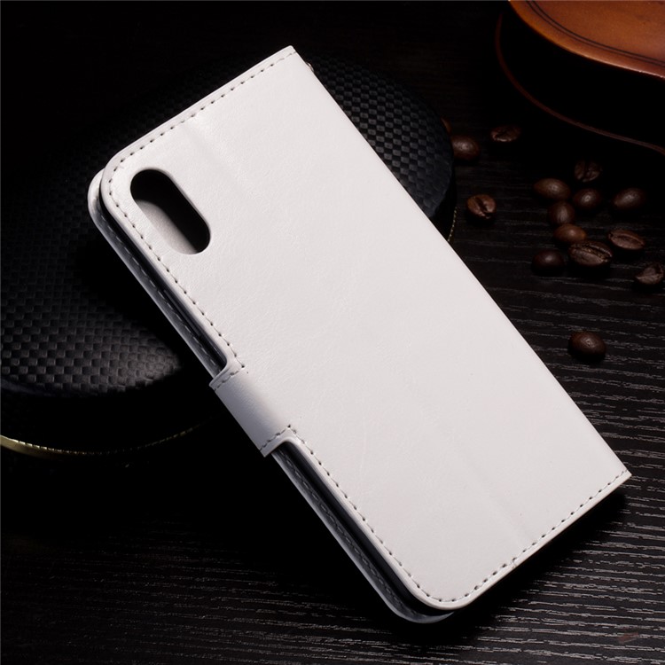 Verrückte Pferdeständer-Mappen-Leder-Handy-Abdeckung für iPhone X 5.8 inch - Weiß-2