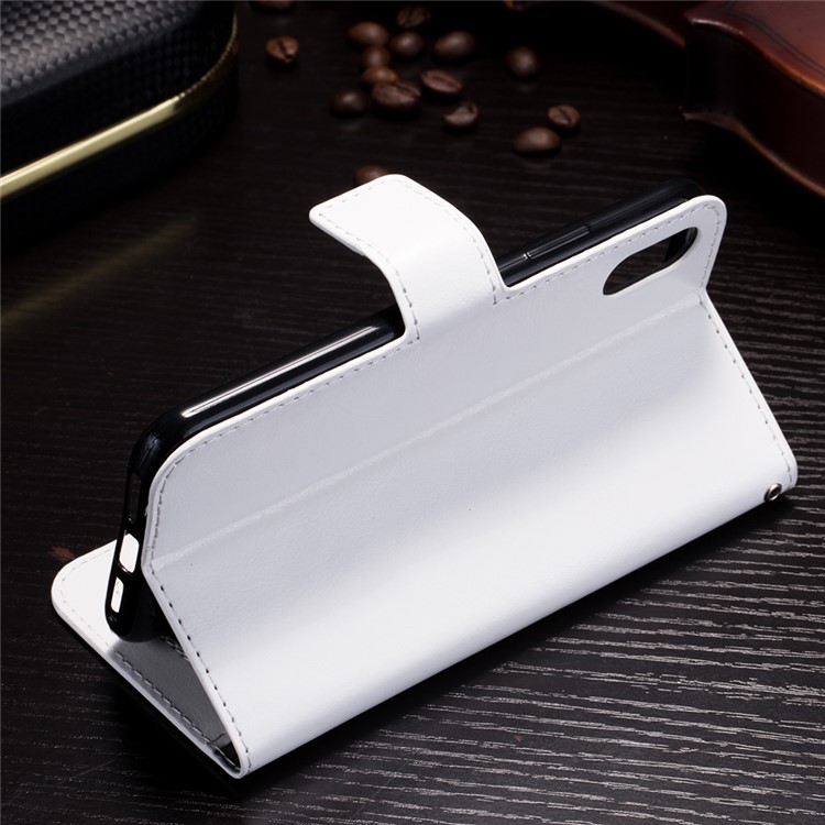 Verrückte Pferdeständer-Mappen-Leder-Handy-Abdeckung für iPhone X 5.8 inch - Weiß-3