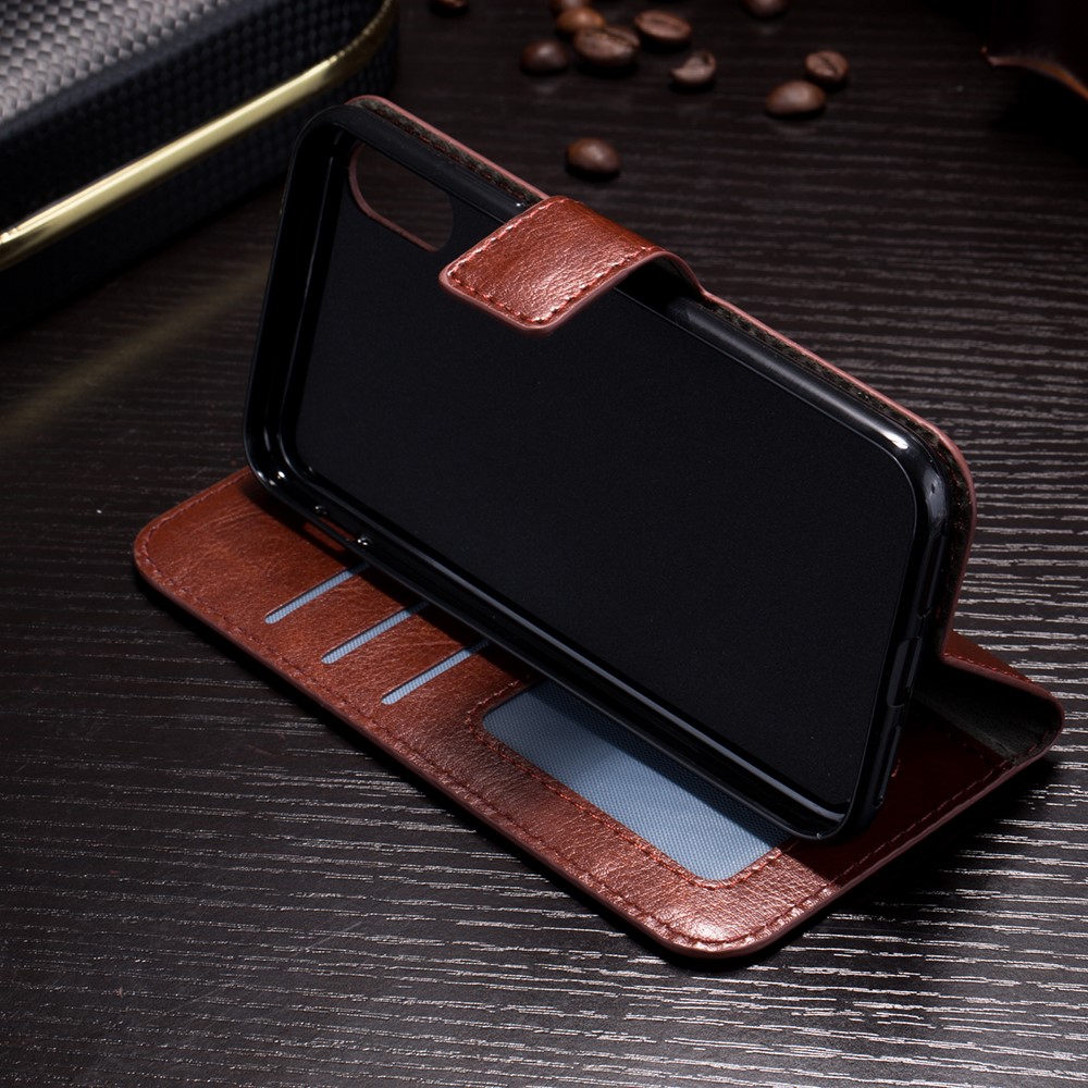 Crazy Horse Stand Magnetic Wallet Leather Cell Phone Case for iPhone X/XS 5.8 inch - Brown-4