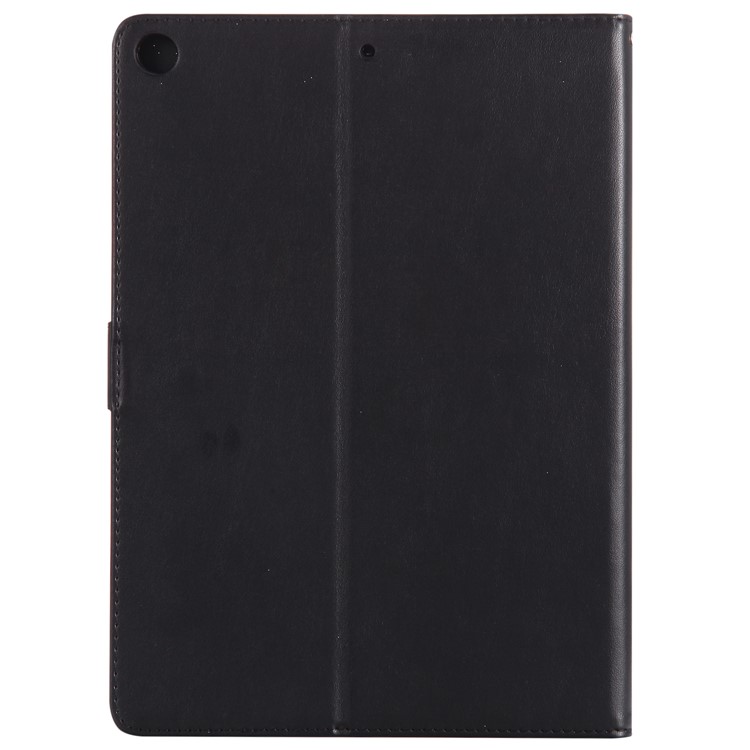 Glitter Imprinted Butterfly Flower Wallet Leather Case with Stand for iPad 9.7 (2017) - Black-2