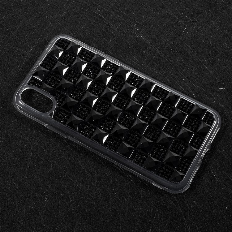Diamond Pattern Gel Crystals TPU Case for iPhone 8 - Black-4