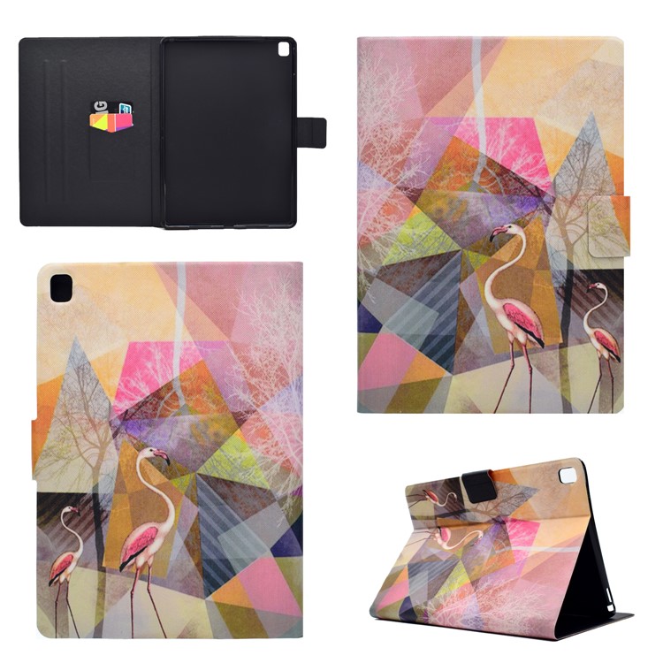 Auto-wake/sleep Patterned PU Leather Card Slot Stand Protective Shell for iPad Pro 9.7 - Flamingo-1