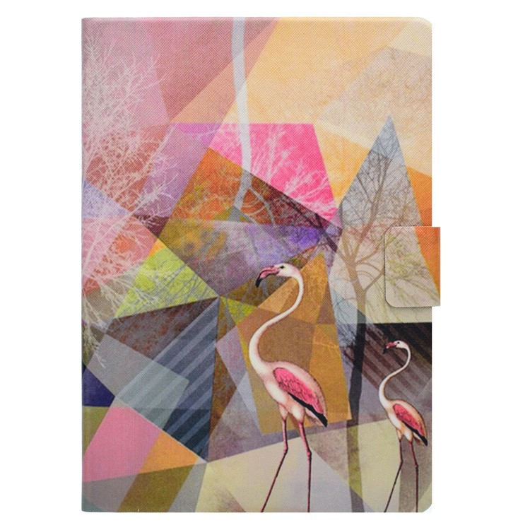 Auto-wake/sleep Patterned PU Leather Card Slot Stand Protective Shell for iPad Pro 9.7 - Flamingo-2