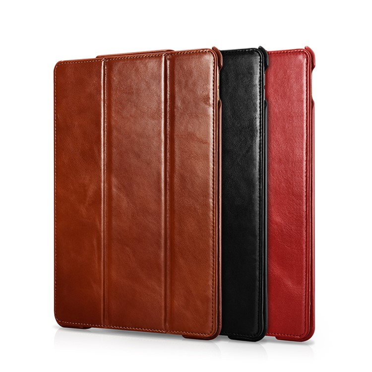 ICARER Auto-wake/sleep Genuine Leather Tri-fold Stand Case for iPad Pro 10.5 (2017) - Black-3