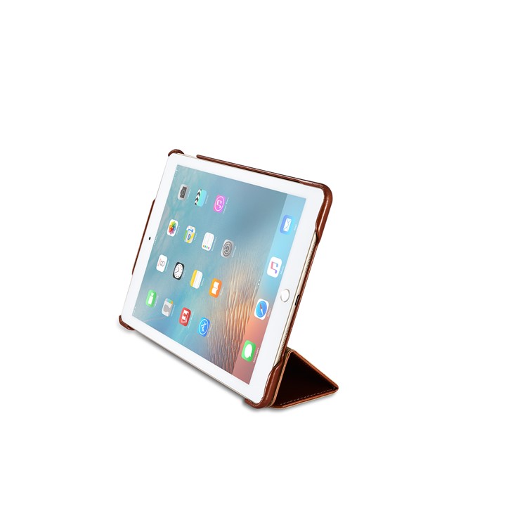 ICARER Awaken Genuine Leather Tri-fold Stand Shell for iPad Air 10.5 (2019) / Pro 10.5 (2017) - Brown-11