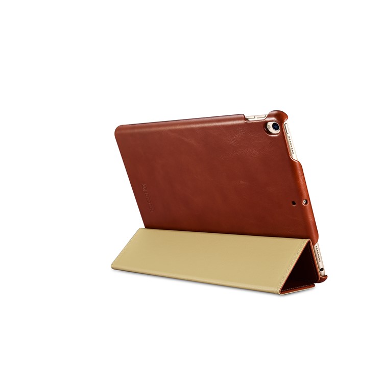 ICARER Awaken Genuine Leather Tri-fold Stand Shell for iPad Air 10.5 (2019) / Pro 10.5 (2017) - Brown-12