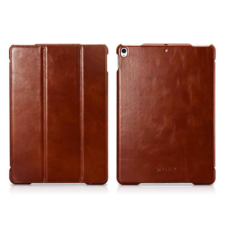 ICARER Awaken Genuine Leather Tri-fold Stand Shell for iPad Air 10.5 (2019) / Pro 10.5 (2017) - Brown-15