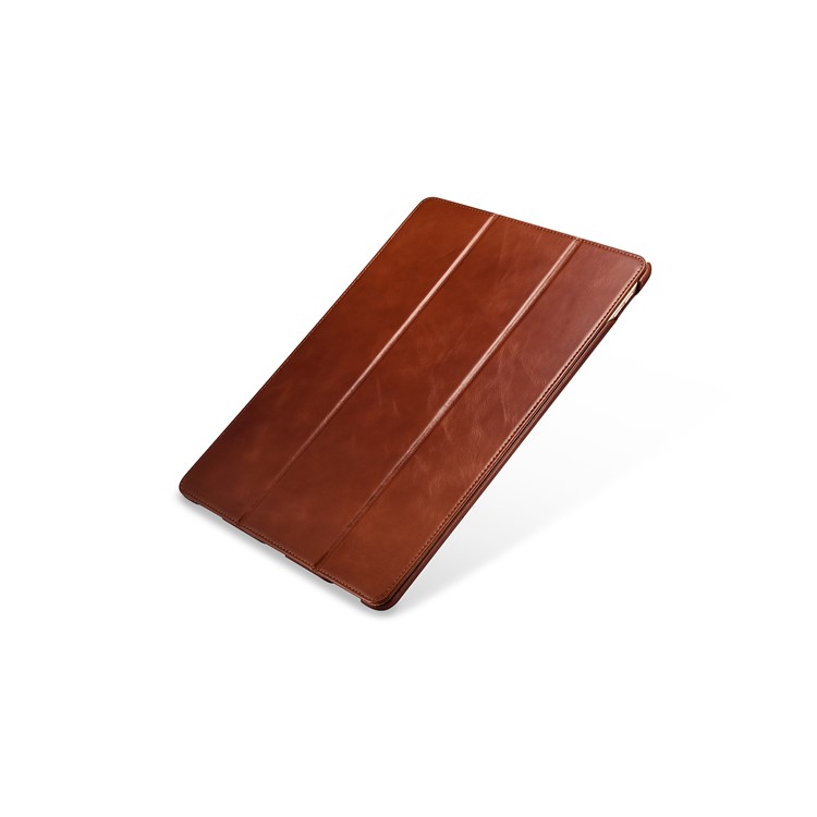 ICARER Awaken Genuine Leather Tri-fold Stand Shell for iPad Pro 12.9 (2017) - Brown-10