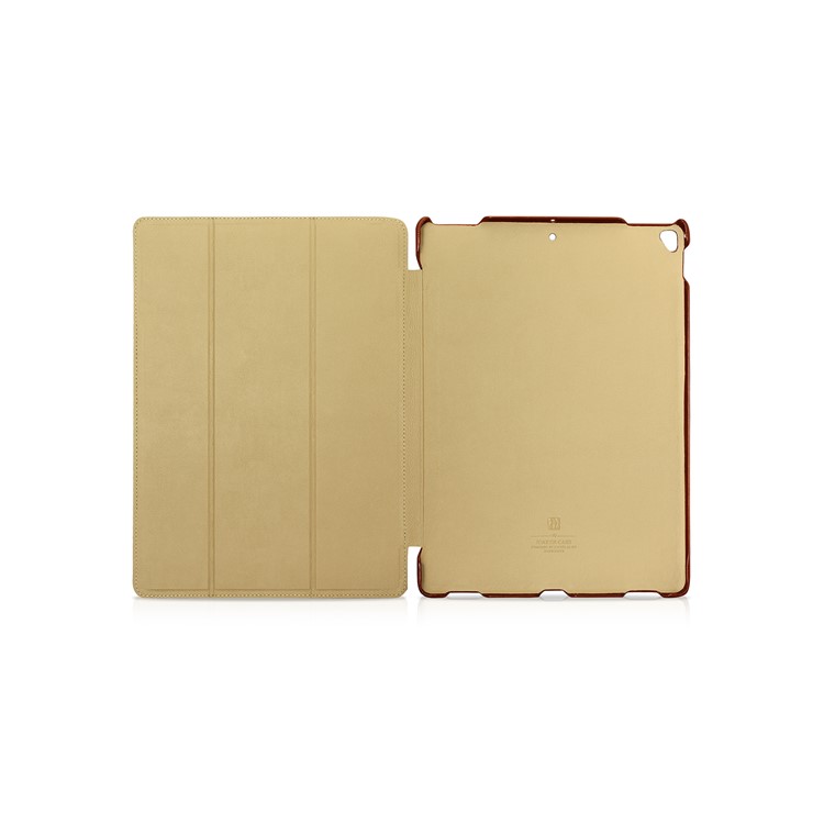 ICARER Awaken Genuine Leather Tri-fold Stand Shell for iPad Pro 12.9 (2017) - Brown-2