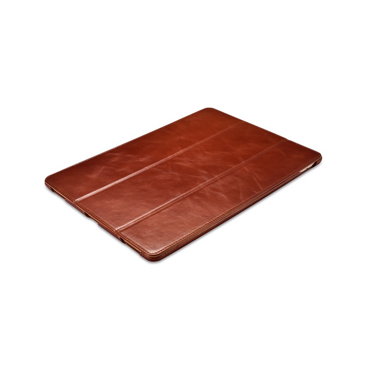 ICARER Awaken Genuine Leather Tri-fold Stand Shell for iPad Pro 12.9 (2017) - Brown-5