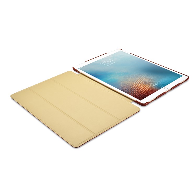 ICARER Awaken Genuine Leather Tri-fold Stand Shell for iPad Pro 12.9 (2017) - Brown-6