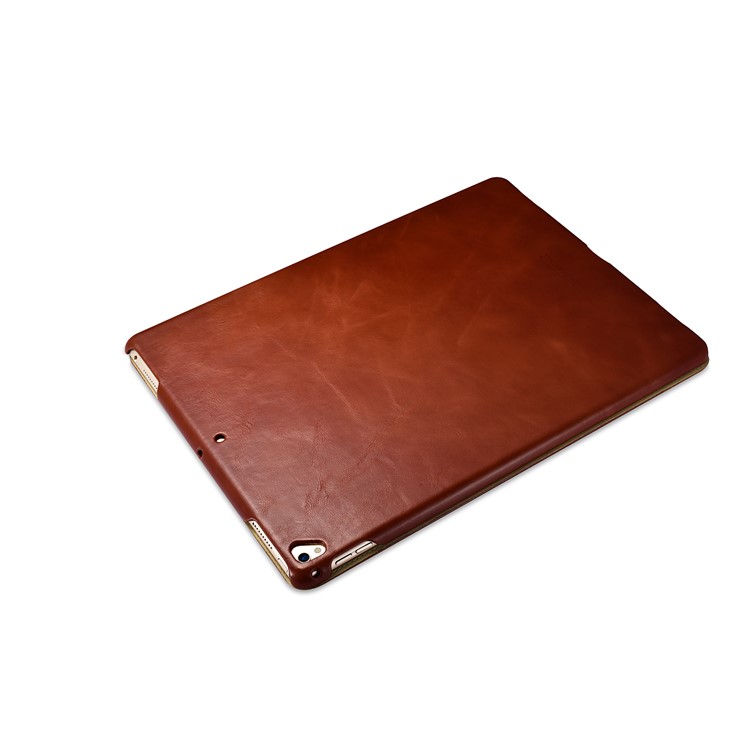 ICARER Awaken Genuine Leather Tri-fold Stand Shell for iPad Pro 12.9 (2017) - Brown-7