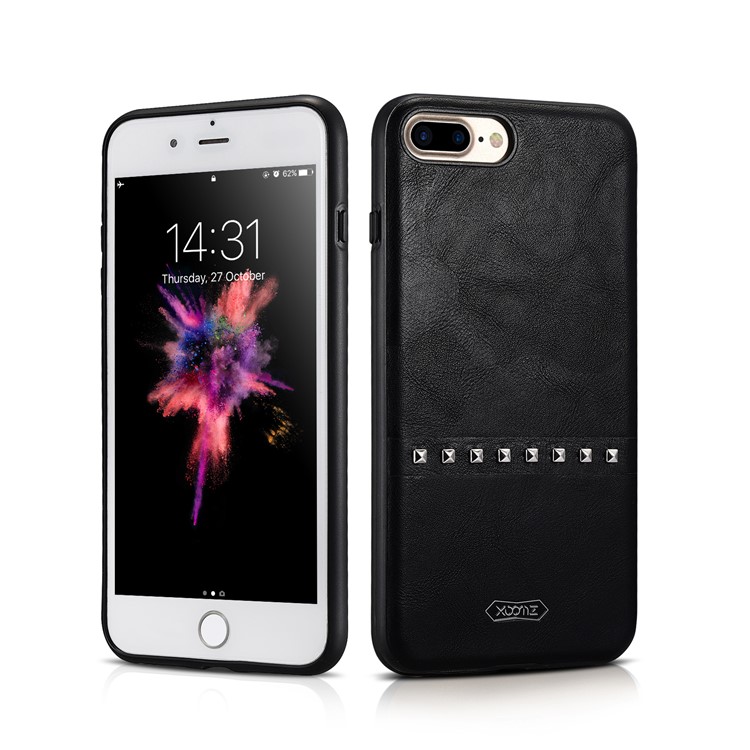 XOOMZ Rivet Decorated PU Leather Back Casing for iPhone 7 Plus - Black-1
