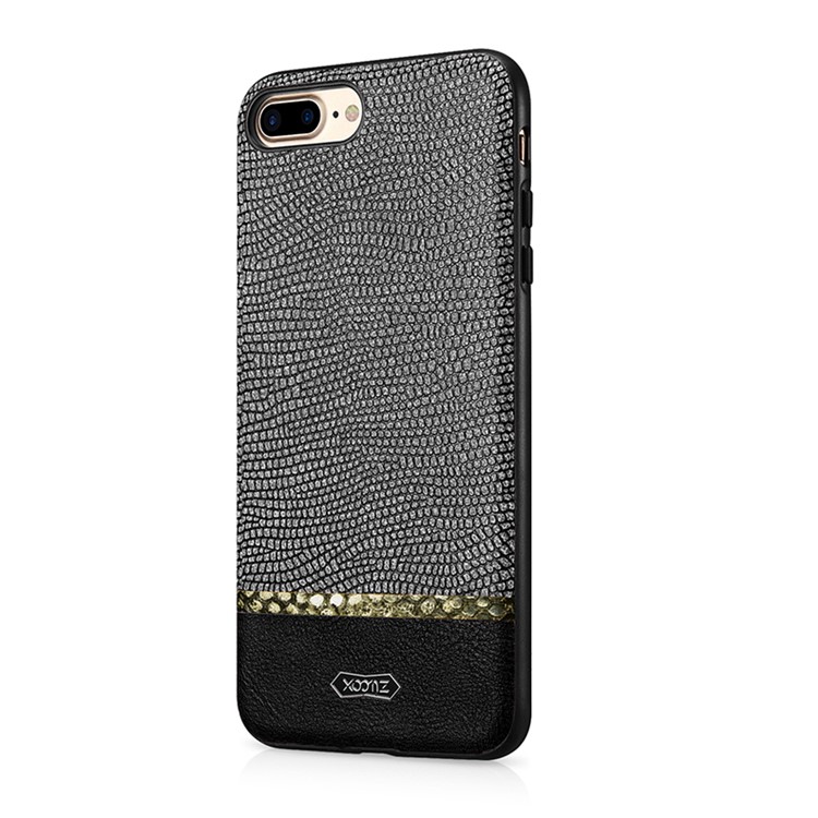 XOOMZ Snake Texture Glitter PU Leather Back Casing for iPhone 7 Plus - Black-2