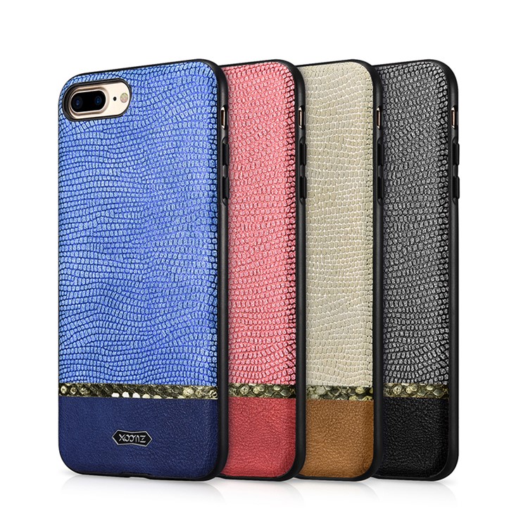 XOOMZ Snake Texture Glitter PU Leather Back Casing for iPhone 7 Plus - Black-5