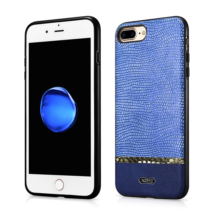 

XOOMZ Snake Texture Glitter PU Leather Mobile Phone Casing for iPhone 8 Plus / 7 Plus 5.5 - Blue