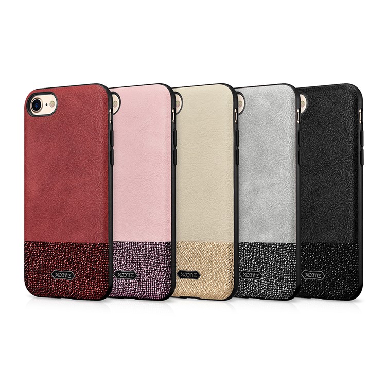 XOOMZ Glitter PU Leather Back Casing for iPhone 7 - Black-5