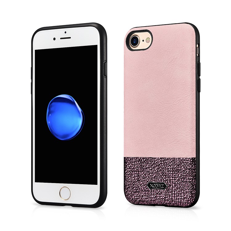 XOOMZ Glitter PU Leather Mobile Phone Casing for iPhone 8 / 7 4.7 inch - Pink-1