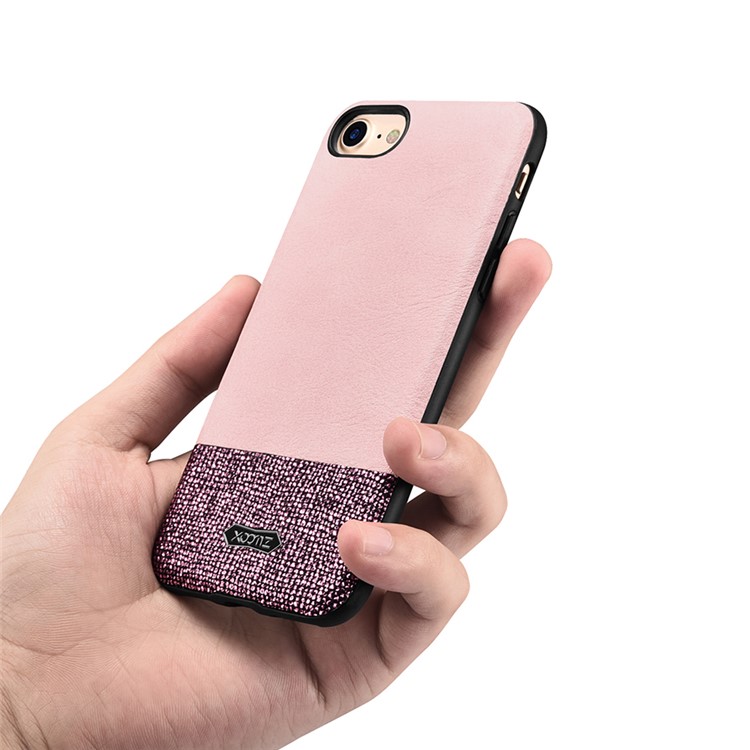 XOOMZ Glitter PU Leather Mobile Phone Casing for iPhone 8 / 7 4.7 inch - Pink-10