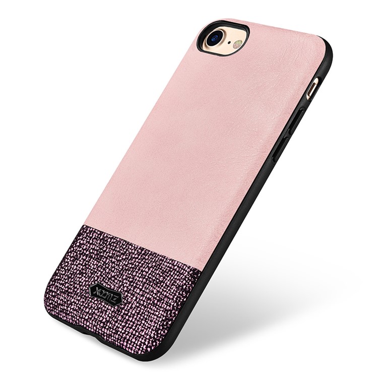 XOOMZ Glitter PU Leather Mobile Phone Casing for iPhone 8 / 7 4.7 inch - Pink-4