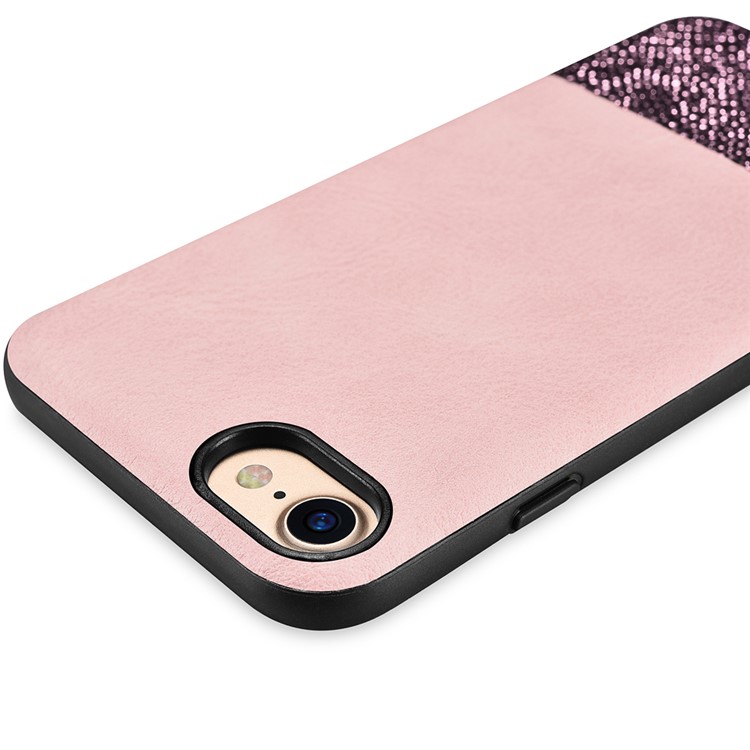 XOOMZ Glitter PU Leather Mobile Phone Casing for iPhone 8 / 7 4.7 inch - Pink-7