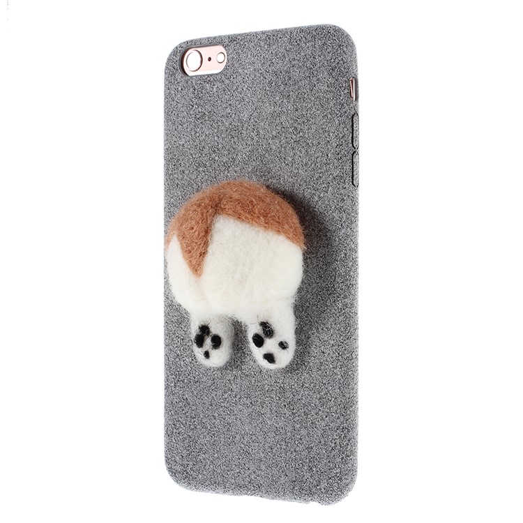 3D Dog's Tail Microfiber Coated Hard Back Case for iPhone 6s Plus / 6 Plus - Grey-4