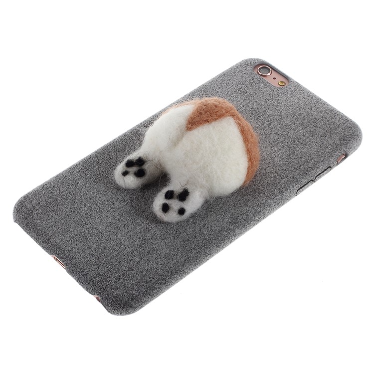 3D Dog's Tail Microfiber Coated Hard Back Case for iPhone 6s Plus / 6 Plus - Grey-5