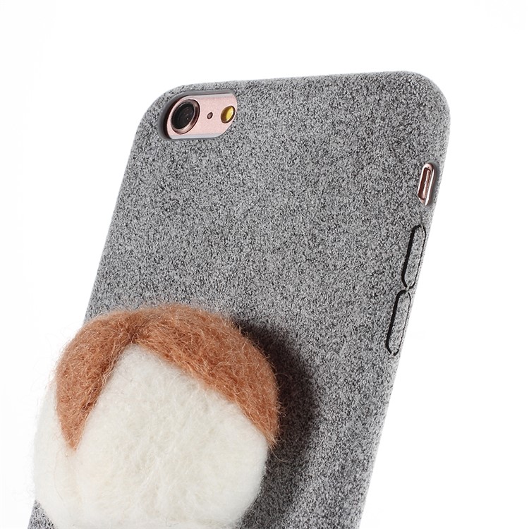 3D Dog's Tail Microfiber Coated Hard Back Case for iPhone 6s Plus / 6 Plus - Grey-6