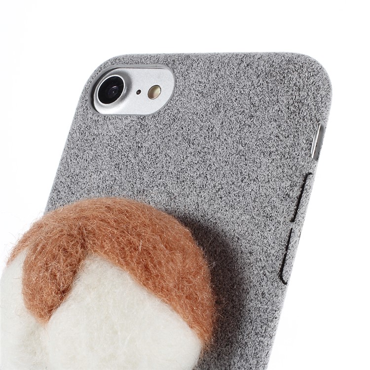 3D Dog's Tail Microfiber Coated Hard PC Case for iPhone 7 - Grey-5