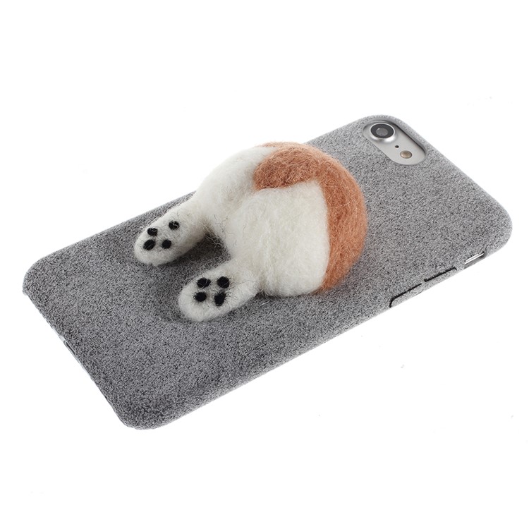 3D Dog's Tail Microfiber Coated Hard PC Case for iPhone 7 - Grey-6