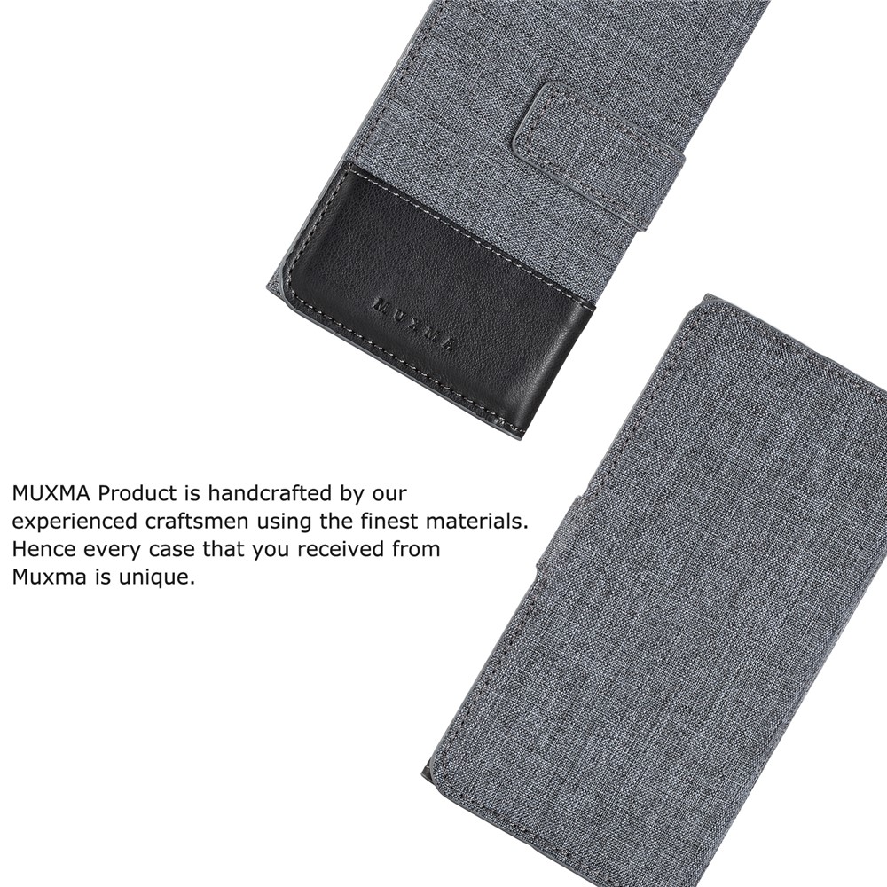 MUXMA Tri-fold Detachable 2-in-1 Wallet Canvas Leather Stand Mobile Phone Case for iPhone 7 - Black-4