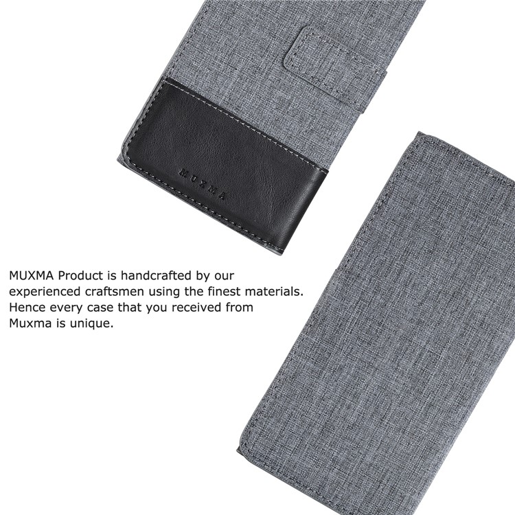 MUXMA Tri-fold Detachable 2-in-1 Wallet Canvas Leather Stand Mobile Shell for iPhone 7 Plus - Black-4