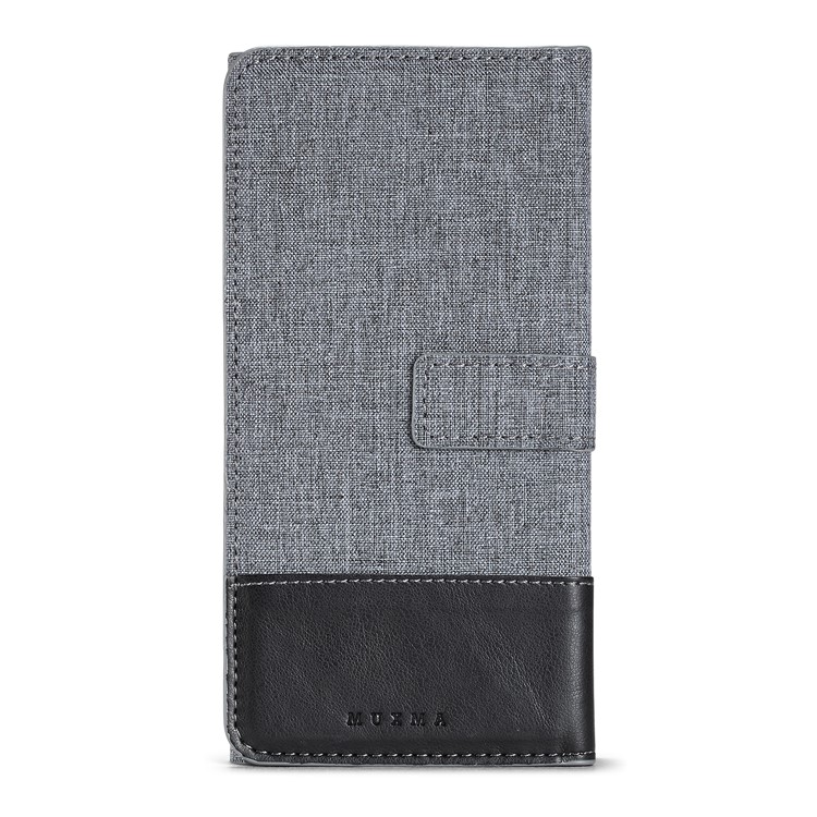 MUXMA Tri-fold Detachable 2-in-1 Wallet Canvas Leather Stand Mobile Shell for iPhone 7 Plus - Black-6