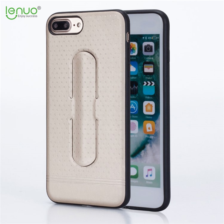 

LENUO Подставка PU С Кожаным Покрытием PC + TPU Рамка Для Мобильных Телефонов Для Iphone 8 Plus / 7 Плюс 5,5 Дюймов - Золото, iPhone 8 Plus 5.5 inch