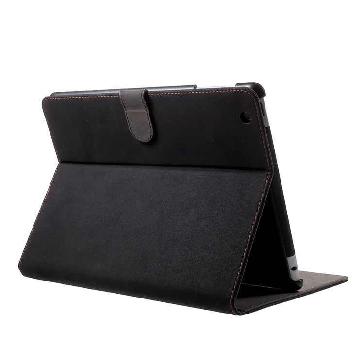 Retro Matte PU Leather Tablet Case with Stand for iPad 4 3 2 - Black-5