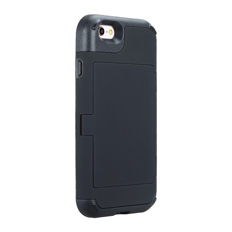Drop-resistant PC + TPU Kickstand Combo Case with Card Holder for iPhone 6/6s 4.7-inch - Black-5
