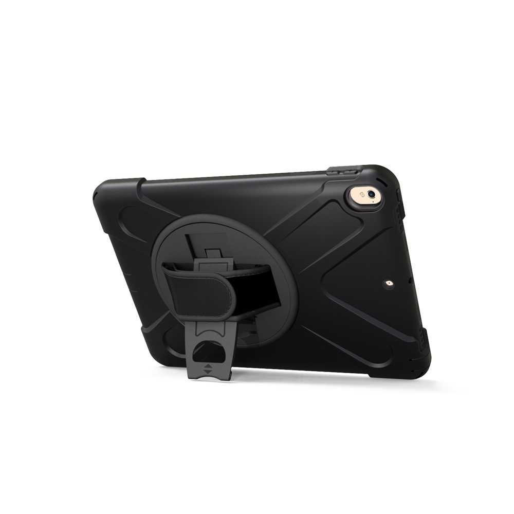 360 Degree Swivel Kickstand PC + Silicone Combo Case with Hand Holder Strap for iPad Pro 10.5-inch (2017) - Black-2