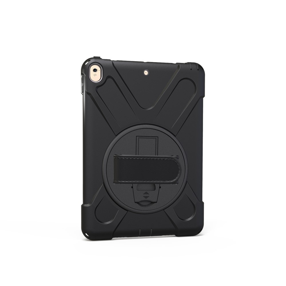 360 Degree Swivel Kickstand PC + Silicone Combo Case with Hand Holder Strap for iPad Pro 10.5-inch (2017) - Black-5