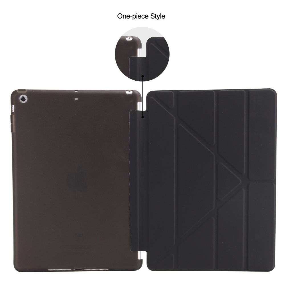 Per Ipad 9.7 (2018) /(2017) Case di Tablet Intelligente PU Leather + TPU Origami Stand Cover - Nero