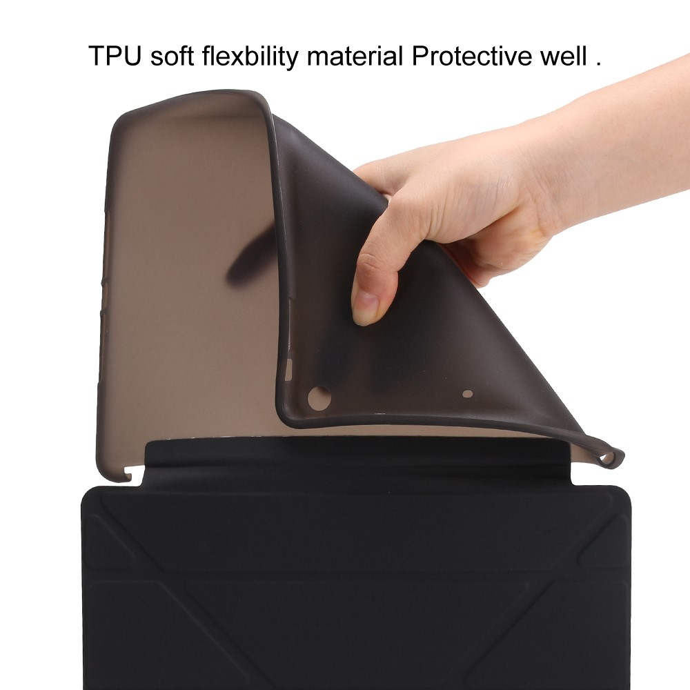 Origami Smart PU Leather + TPU Tablet Cover for iPad 9.7 (2017) - Black-3