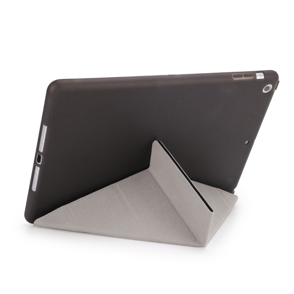 Para Ipad 9.7 (2018) /(2017) Case de Tableta Inteligente PU Leather + TPU Origami Stand Cover - Negro