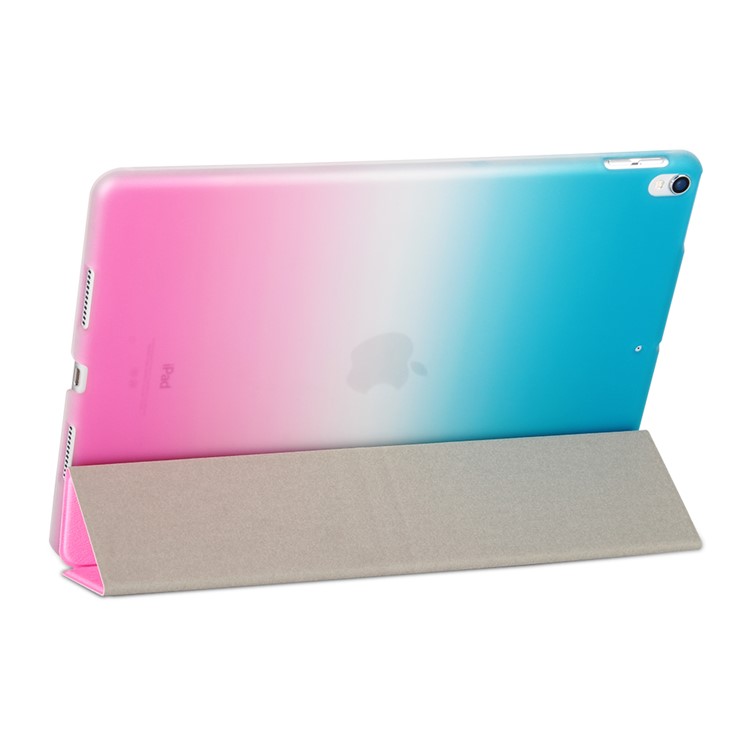 Gradient Color Tri-fold Stand Leather Case for iPad Pro 10.5 (2017) - Blue + Pink-4