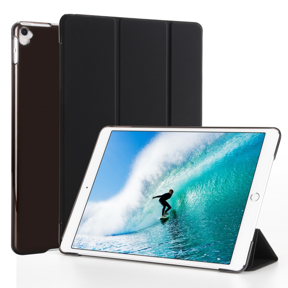 TRI-Dobre Stand Auto-Wake / Sleep Couro Protetor Capa Para Ipad Air 10.5 (2019) / Pro 10.5 (2017) - Preto